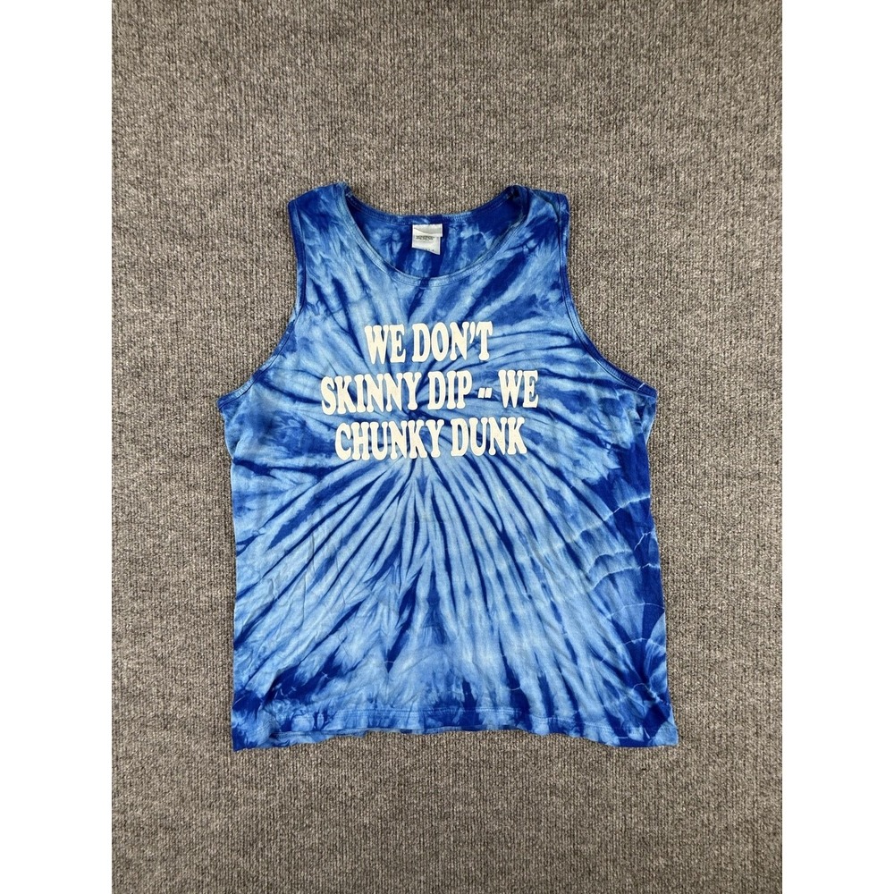 Colortone Shirt Mens‎ Medium Blue Tie Dye Chunky Dunk Funny Graphic Tank Top
